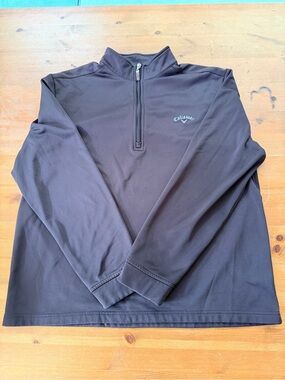 Men’s Black Callaway Golf Lux Touch 1/4 Zip Long Sleeve Pullover Jacket